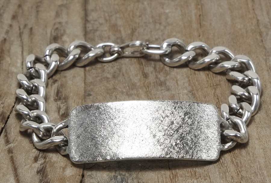 ヴィンテージ  シルバー (B086) ビンテージ アクセ バングル IDブレスレット 1944s レア Vintage Silver 925 Bracelet
