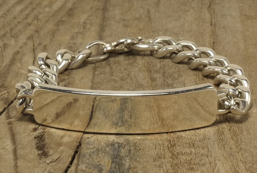 ヴィンテージ  シルバー (B088) ビンテージ アクセ バングル IDブレスレット プレーン 人気　 Vintage Silver 925 Bracelet