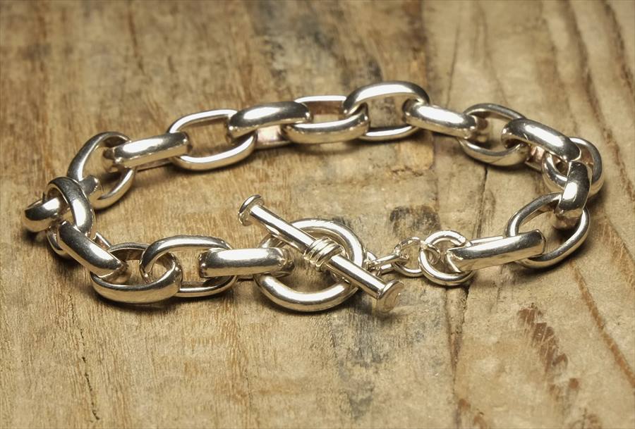 ヴィンテージ シルバー (B098) ビンテージ アクセ トグルブレスレット  Vintage Silver 925 Toggle Bracelet