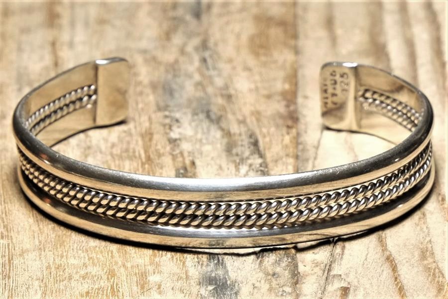 バングル ブレスレット メキシカン ジュエリー ヴィンテージ シルバー 925 (B118)