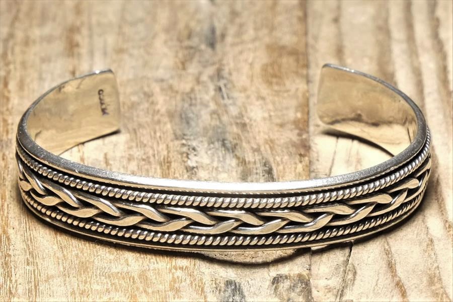 バングル ブレスレット メキシカン ジュエリー ヴィンテージ シルバー 925 (B119)