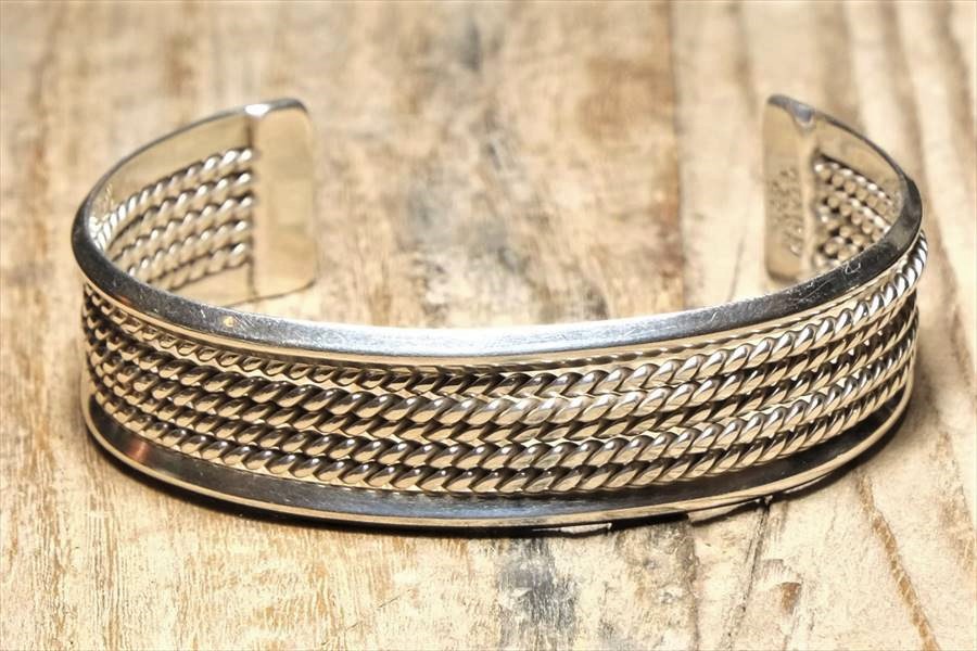 バングル ブレスレット メキシカン ジュエリー ヴィンテージ シルバー 925 (B120)