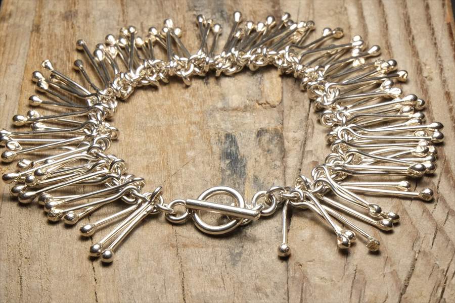 ヴィンテージ シルバー アクセサリー ブレスレット Vintage Silver 925 Toggle Bracelet (B131)