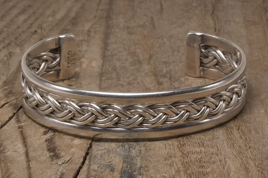 バングル ブレスレット メキシカン ジュエリー ヴィンテージ シルバー 925 (B133)