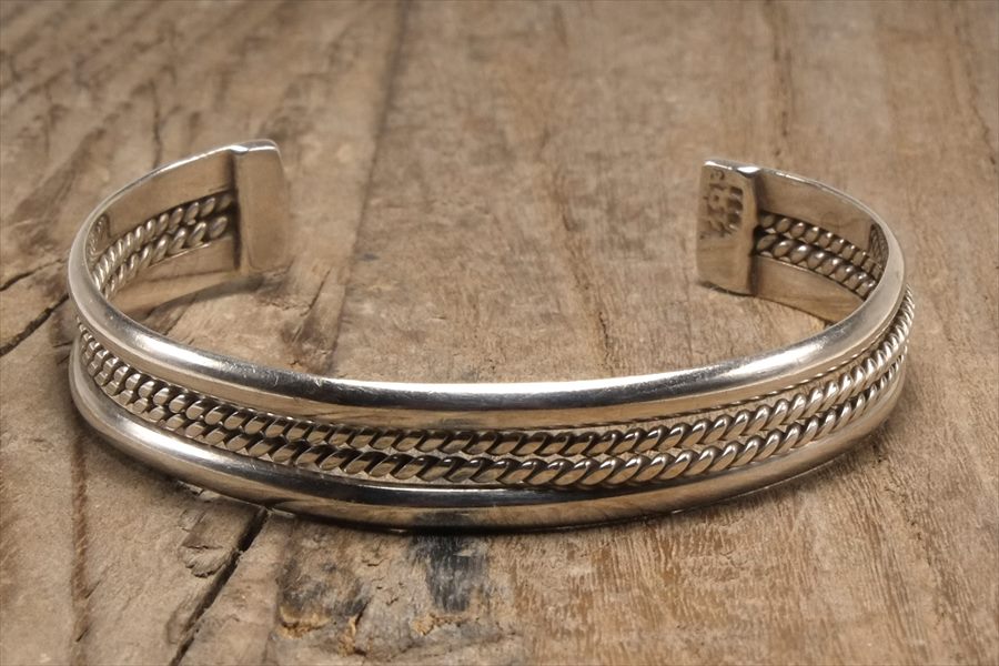 バングル ブレスレット メキシカン ジュエリー ヴィンテージ シルバー 925 (B159)