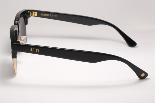 9five Belmont Black & 24K Gold  ナインファイブ Belmont XL Black & 24K Gold - Gradient Sunglasses – 9FIVE