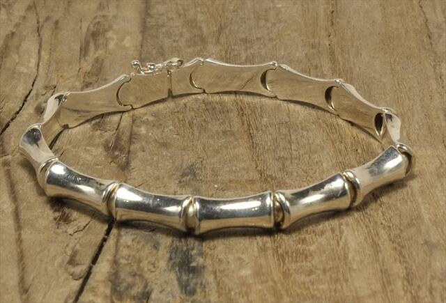 ヴィンテージ イタリア シルバー (B089) ビンテージ アクセ バンブー 竹 ジュエリー ブレスレット レア Vintage Itary Silver 925  Bracelet Bamboo