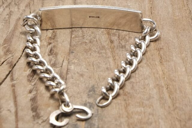 IDブレスレット ヴィンテージ シルバー 925 ジュエリー (B141) 