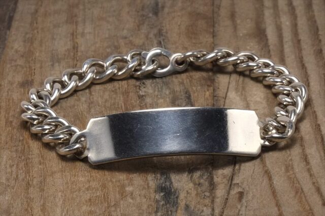 IDブレスレット ヴィンテージ シルバー 925 ジュエリー (B168) 