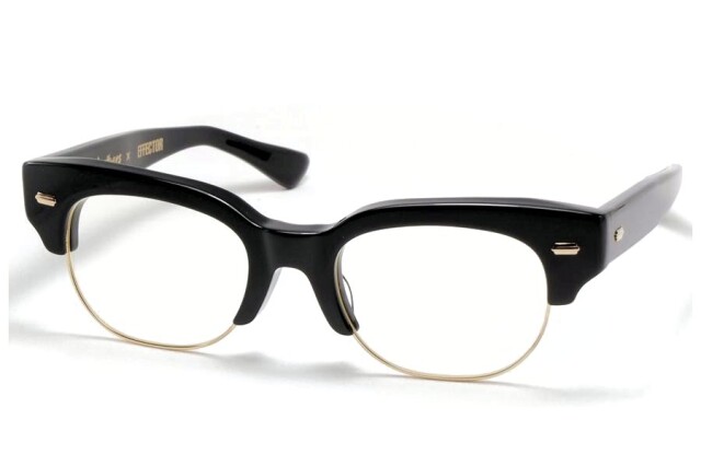 EFFECTOR エフェクター 眼鏡 メガネ Lewis Leather ルイスレザー コラボ バッドギャンズ BUDGANZ BKG ブラック ゴールド