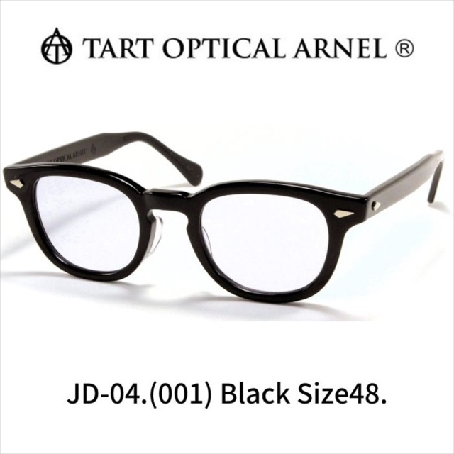 タート オプティカル アーネル ブラック サイズ48 セルロイド TART OPTICAL ARNEL Black Size48 （Black/Blue-Lens)