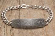IDブレスレット ヴィンテージ シルバー 925 ジュエリー (B142)