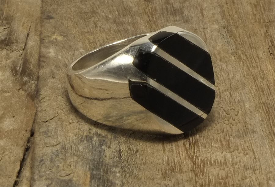 ヴィンテージ　メキシカン　シルバー 925 （R049) ジュエリー アクセ  シグネット オニキス　Vintage Mexican Silver 925 Ring