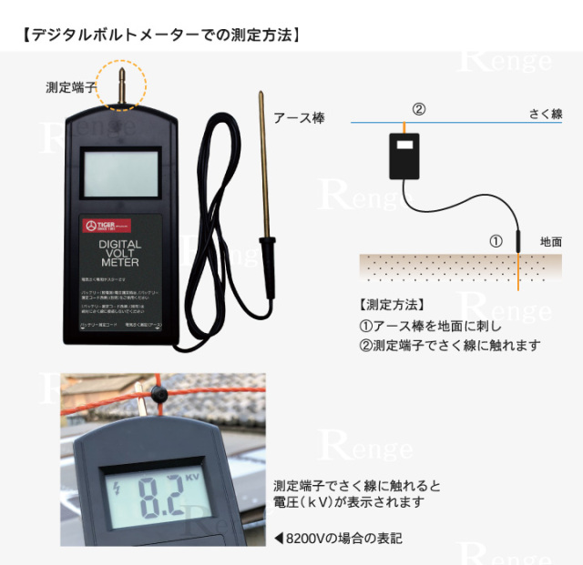 タイガー 電気さく用テスター デジタルボルトメーター TBS-DV2 【検電