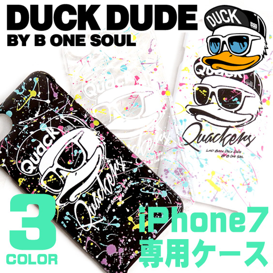 DUCK DUDE iphoneケース ダックデュード アイフォン7 ケース アヒルとスプラッシュプリント ACCE-028