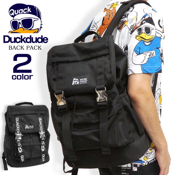 DUCK DUDE リュック フラップ バックパック ダックデュード ロゴテープ リュックサック アヒルタグ BAG-077