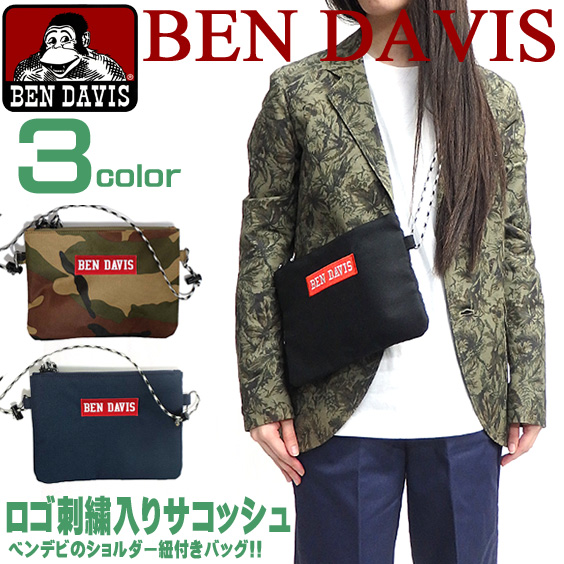 BEN DAVIS バッグ ベンデイビス サコッシュ ロゴ刺繍 メンズ レディース ベンデビ カバン BEN-1115