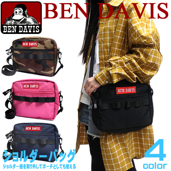 BEN DAVIS ショルダーバッグ ベンデイビス ショルダーポーチ ボックスロゴ刺繍 レディース メンズ BEN-1117