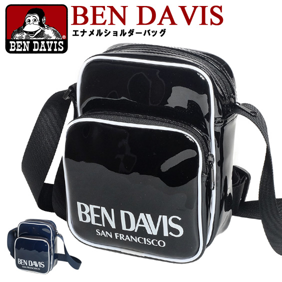 BEN DAVIS ショルダーバッグ ベンデイビス エナメルバッグ ロゴプリント ミニショルダーバッグ BEN-1194