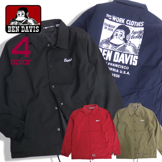 BEN DAVIS ジャケット ゴリラアイコン コーチジャケット アウター ベンデイビス メンズジャケット BEN-1241