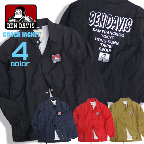 BEN DAVIS コーチジャケット ロゴプリント ジャケット ベンデイビス アウター ナイロンジャケット BEN-1248