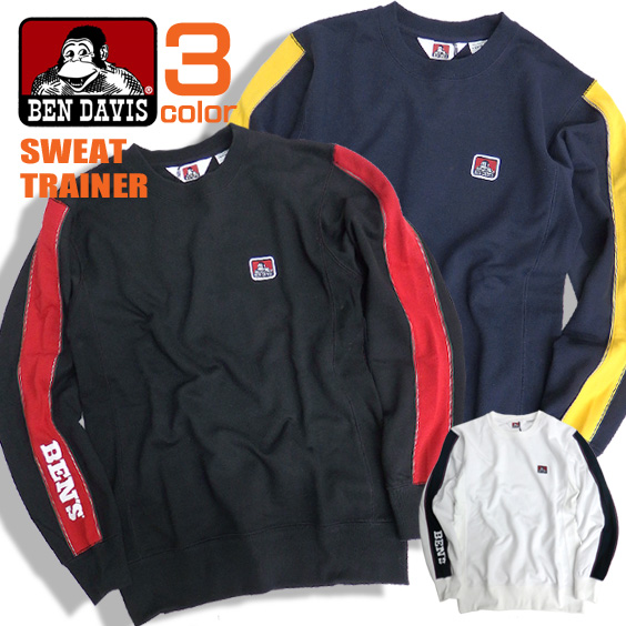 BEN DAVIS スウェット ライン入り トレーナー ベンデイビス スウェットトレーナー ゴリラワッペン付き BEN-1271