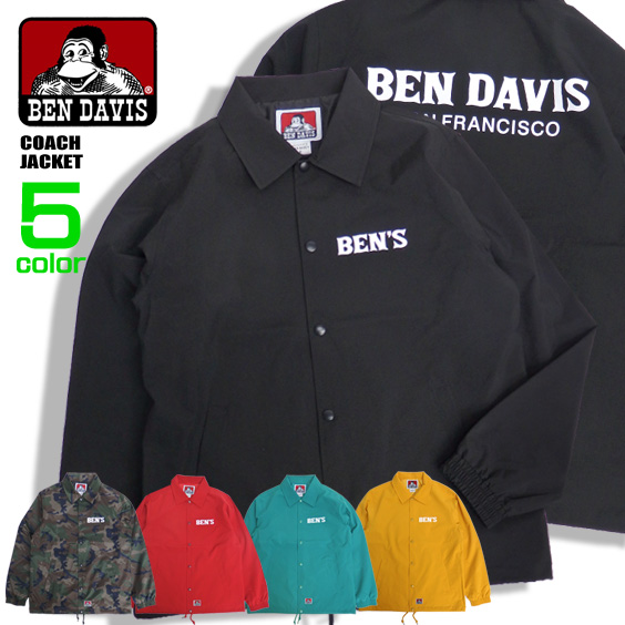 BEN DAVIS ジャケット ロゴプリント コーチジャケット メンズ ライトアウター ベンデイビス アウター BEN-1292