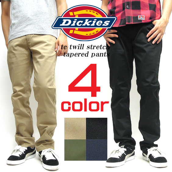 Dickies ロングパンツ TCツイルストレッチ5ポケットテーパードパンツ メンズ テーパードパンツ DICKIES-153M40WD34