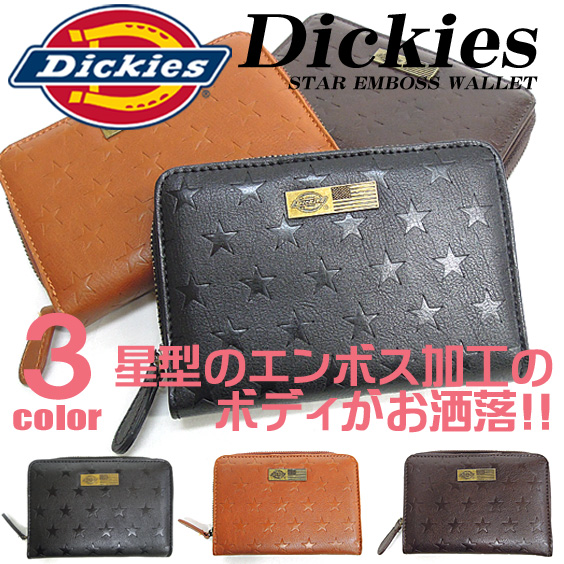 DICKIES 財布 ディッキーズ 二つ折り財布 スターエンボス加工 ラウンドファスナー サイフ DICKIES-560