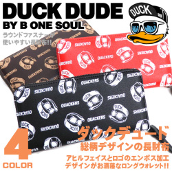 DUCK DUDE 長財布 総柄 ダックデュード 財布 アヒルフェイス エンボス加工 サイフ フェイクレザー ACCE-041
