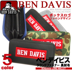 BEN DAVIS 長財布 ベンデイビス 財布 ラウンドファスナー ボックスロゴ ウォレット ラウンドジップ BEN-1072