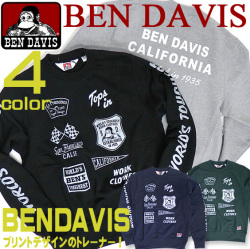 BEN DAVIS トレーナー ベンデイビス スウェット メンズ ロゴ入り スエットトレーナー BEN-1091