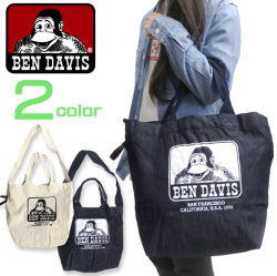 BEN DAVIS トートバッグ 2WAY ベンデイビス ショルダーバッグ ロゴプリント メンズ レディース BEN-1125