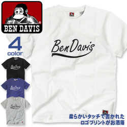 BEN DAVIS Tシャツ ロゴプリント 半袖Tシャツ メンズ ブランドロゴ 筆記体 プリント ベンデイビス BEN-1140