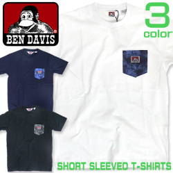 BEN DAVIS Tシャツ ベンデイビス 胸ポケット付き 半袖Tシャツ ベンデビ タイダイ柄ポケット BEN-1176