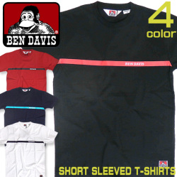BEN DAVIS Tシャツ ベンデイビス ラインロゴプリントTシャツ メンズ 半袖Tシャツ ゴリラタグ BEN-1180