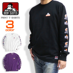 BEN DAVIS Tシャツ 袖ロゴ 長袖Tシャツ メンズ ロンT ベンデイビス ロゴプリント トップス ロゴ BEN-1218