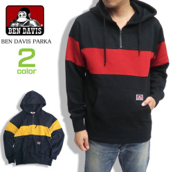 BEN DAVIS パーカー バイカラー ハーフジップパーカー ベンデイビス スウェットパーカー トップス BEN-1230