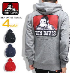 BEN DAVIS パーカー ゴリラプリント ジップパーカー メンズ ベンデイビス トップス スウェット BEN-1233