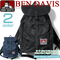 BEN DAVIS リュックサック ベンデイビス フラップタイプのデイパックヒモで絞れるメインポケット  内側にボーダー柄 BEN-775