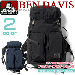 BEN DAVIS リュックサック ベンデイビス バックパック カジュアルに使いやすい フラップタイプのデイパック 男女兼用 BEN-785