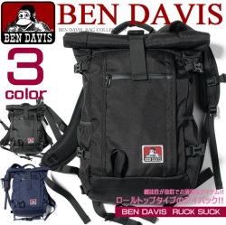 BEN DAVIS リュックサック ベンデイビス バックパック カジュアルなロールトップタイプのデイパック 男女兼用 BEN-821