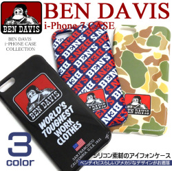 BEN DAVIS ベンデイビス i-phone7専用 シリコン アイフォンケース ブランドアイコン アメカジ BEN-904