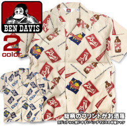 BEN DAVIS 半袖シャツ 総柄プリント オールオーバーシャツ ベンデイビス メンズ ゴリラアイコンタグ BEN-962