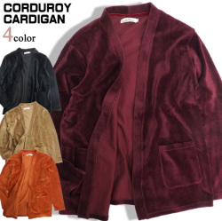 Timely Warning カーディガン コーデュロイ カーデ メンズ トップス ライトアウター 無地 CAL-001