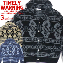 Timely Warning カーディガン メンズ ショールカーディガン ネイティブ柄 トップス ライトアウター CAL-052