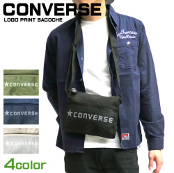 CONVERSE サコッシュ コンバース ショルダーバッグ ロゴプリント メッシュポケット バッグ CONVERSE-013