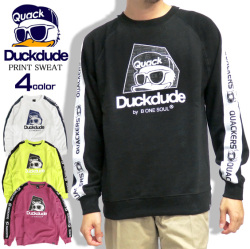 DUCK DUDE スウェット ダックデュード トレーナー メンズ アヒルプリント ロゴテープ 微裏起毛 CSL-119