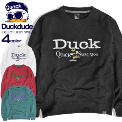 DUCK DUDE トレーナー 刺繍 スウェット メンズ ダックデュード アヒル スエット 裏毛 クルーネック CSL-122