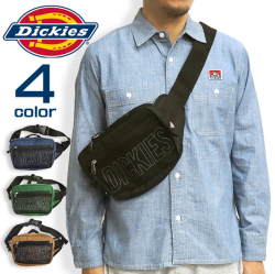 Dickies ウエストバッグ メッシュポケット ボディバッグ ディッキーズ カバン ロゴプリント DICKIES-576